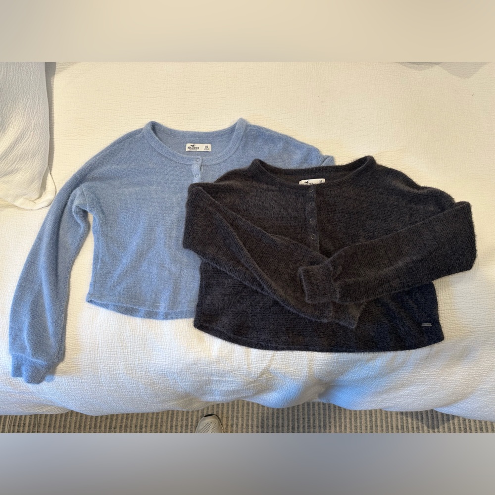Two Hollister cropped sweaters